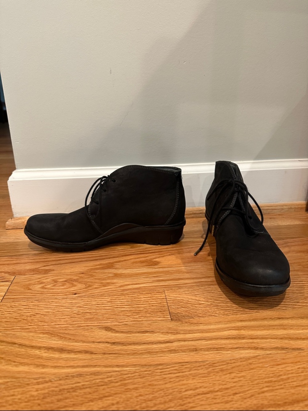 Dansko Joy Chukka Black Lace-Up Ankle Booties